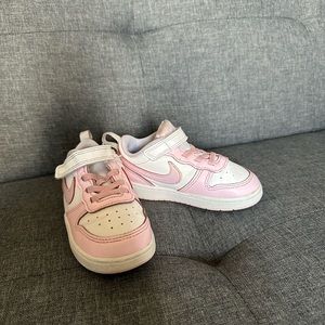 Pink and White toddler Nike Dunks